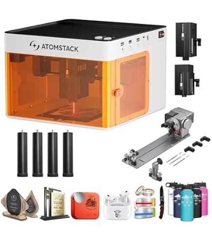Amazon | ATOMSTACK P1 デュアルレーザー彫刻機 D5空気清浄機セット 5W